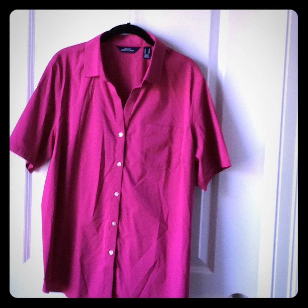 Lands End women's SS blouse 18 Pink